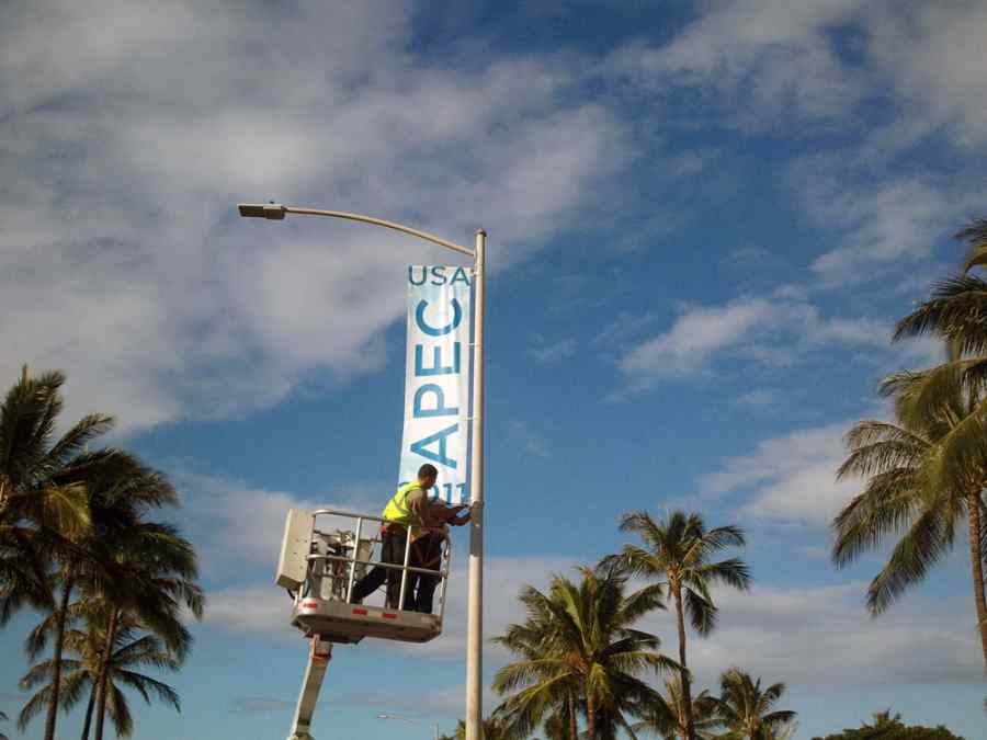 APEC USA 2011 Light Post Banners at Ko Olina Resort on Oahu gallery image 1